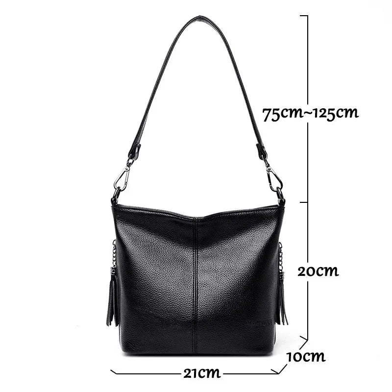 Sac à bandoulière en cuir PU souple pour femmes
