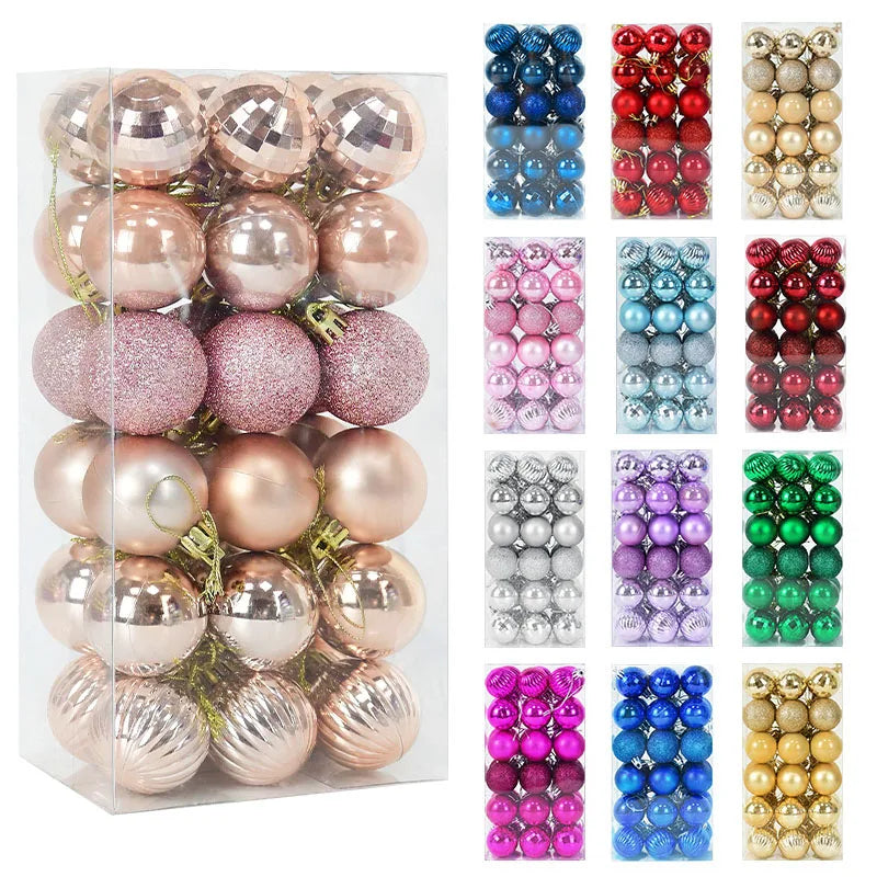 Lot de 36 Mini Boules de Noël