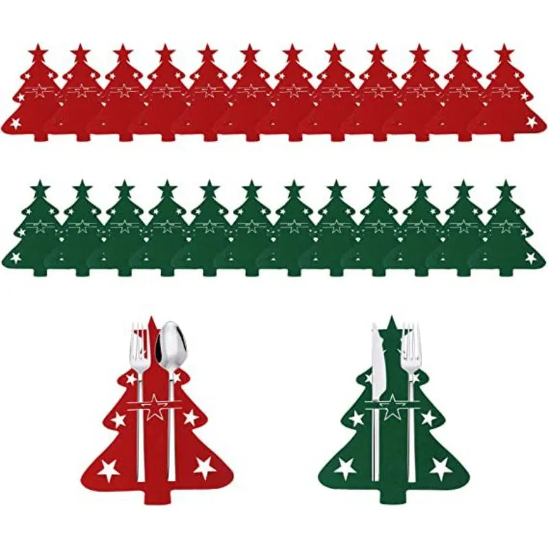 Lot de 10 Portes-couverts en Sapin de Noël