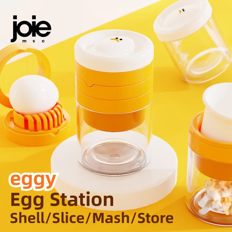 Chef Eggy - Ustensile 3 en 1 pour Oeuf - Épluche, Coupe & Émiette
