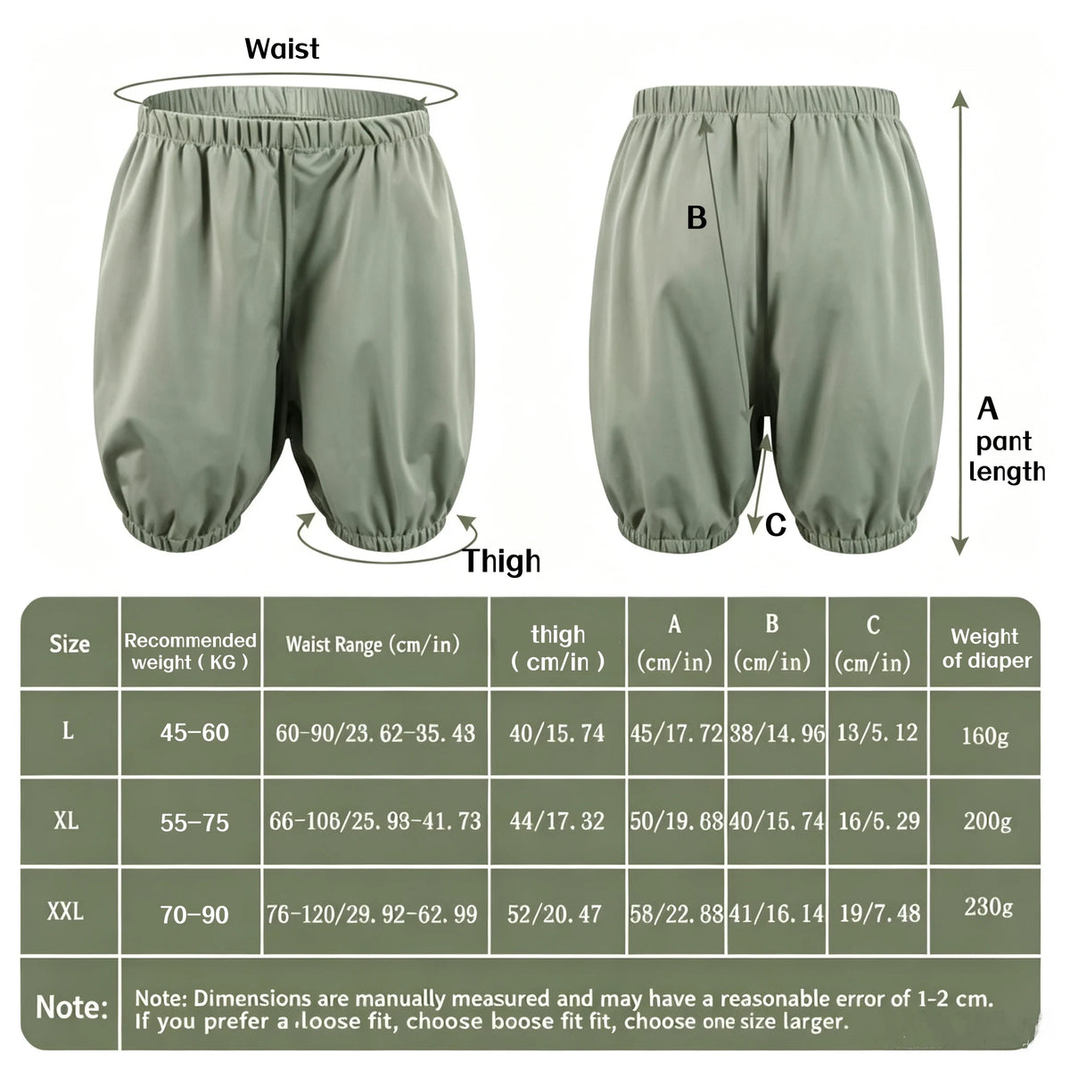 Short d’Incontinence Doux & Réutilisable pour Adultes - Protection Anti-Fuites Imperméable
