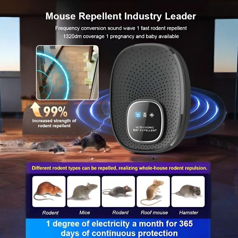 Répulsif Antiparasitaires Ultrasonique Haute Puissance - Rongeurs, Cafards & Insectes