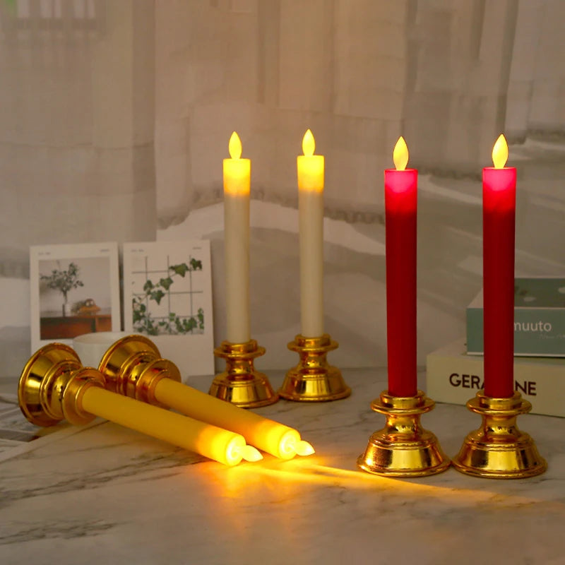 Lot de 2 Bougies Cierges Chandelier à LED