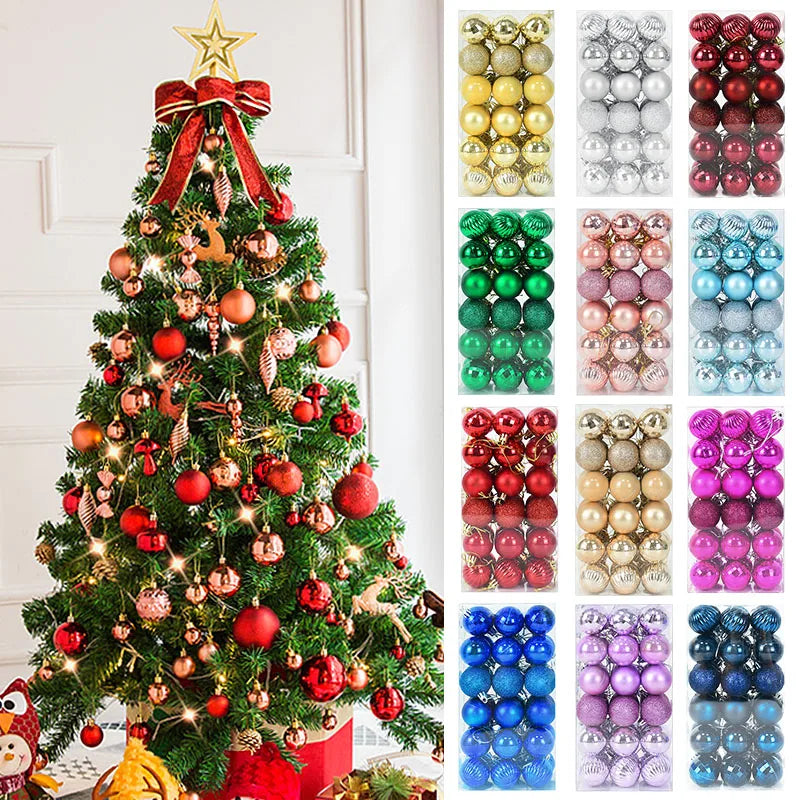 Lot de 36 Mini Boules de Noël