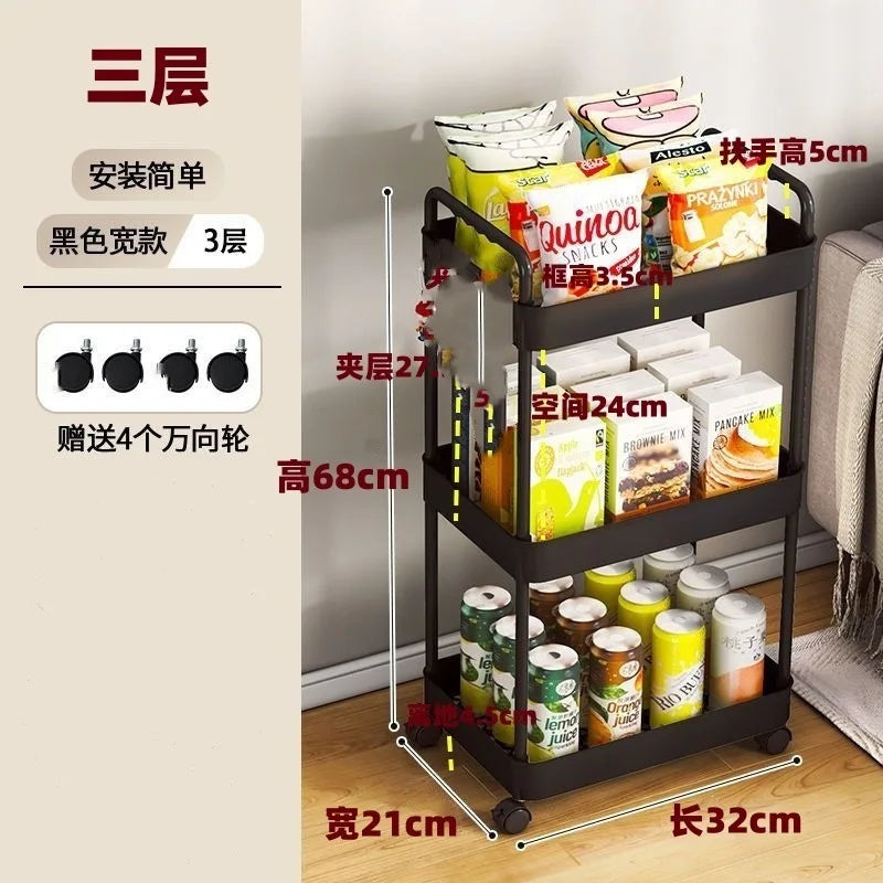Desserte de Rangement à Multi-Étages & Roulettes