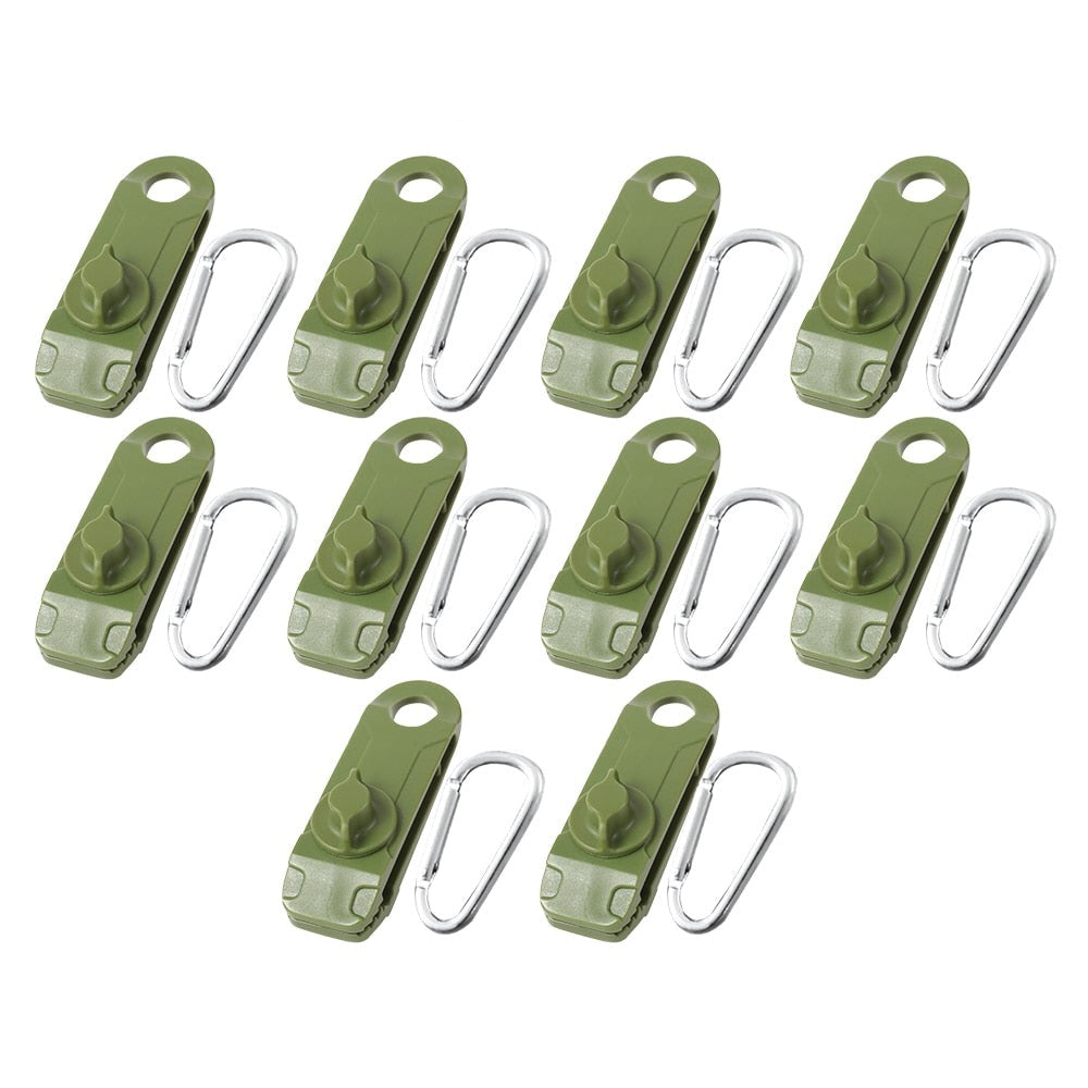 Lot de 10 Clips de bâche et Toile + Mousquetons