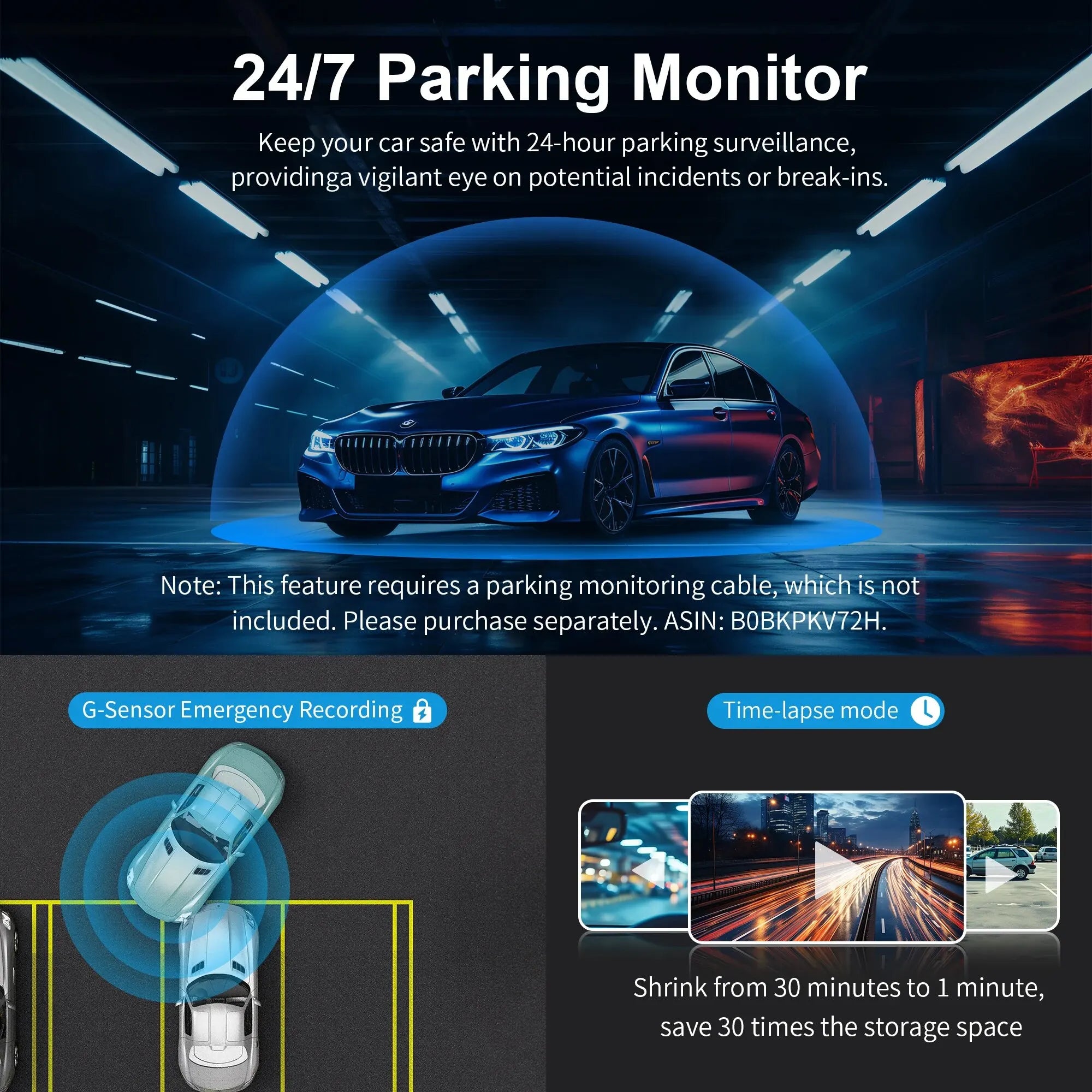 DashCam Kawa Enregistreur Vidéo 2K pour voiture