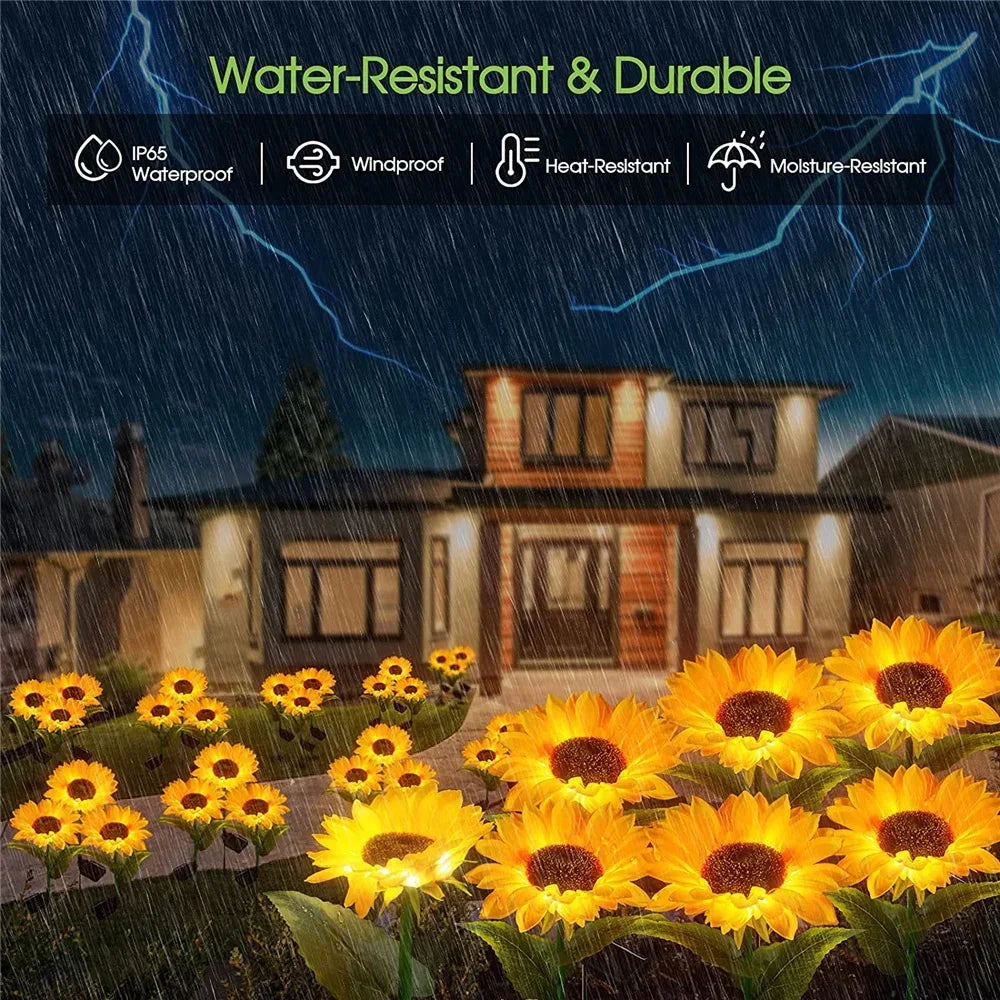 Lampe solaire LED en Tournesol à planter