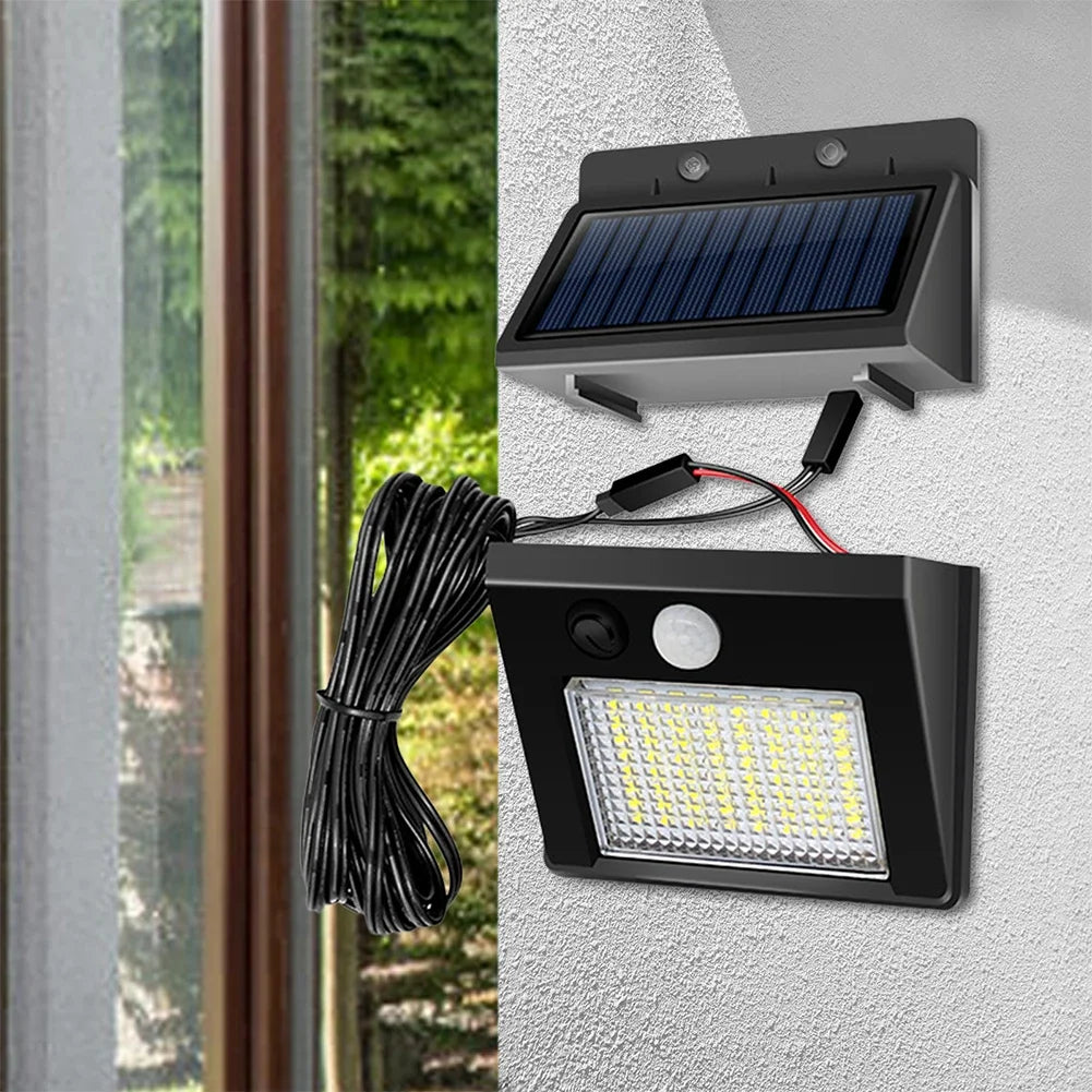 Lampe Murale Solaire 48 LED – Panneau Séparable