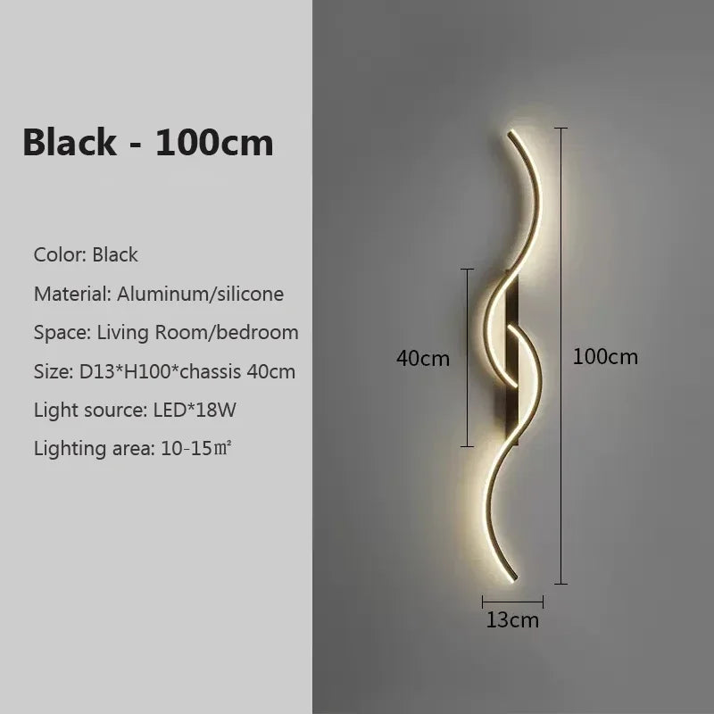Noir 100cm / Lumière neutre,Noir 100cm / Lumière froide,Noir 100cm / Lumière chaude,Noir 100cm / 3 Lumières