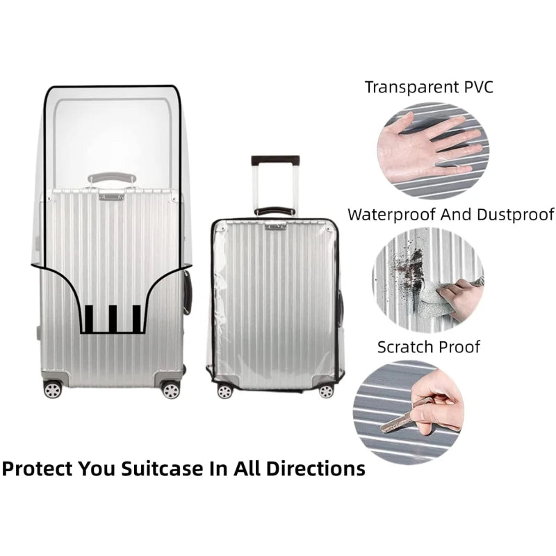 Housse de Protection Transparente pour Valise 50 à 76CM – PVC Épais Imperméable Anti-Rayures