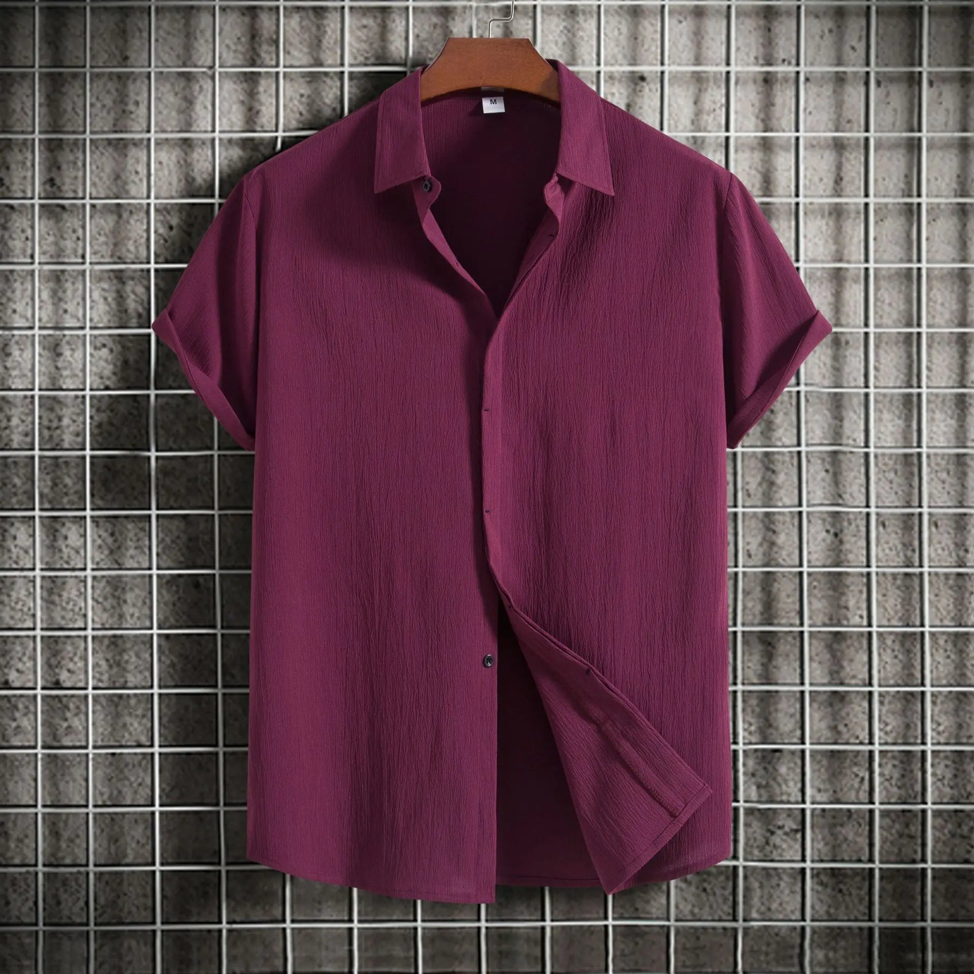 Chemise Légère en Coton Respirant Manches Courtes - Homme