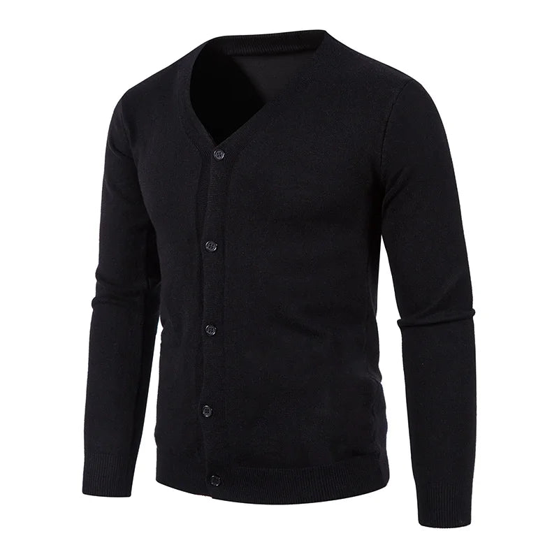 Cardigan fin à col en V pour hommes