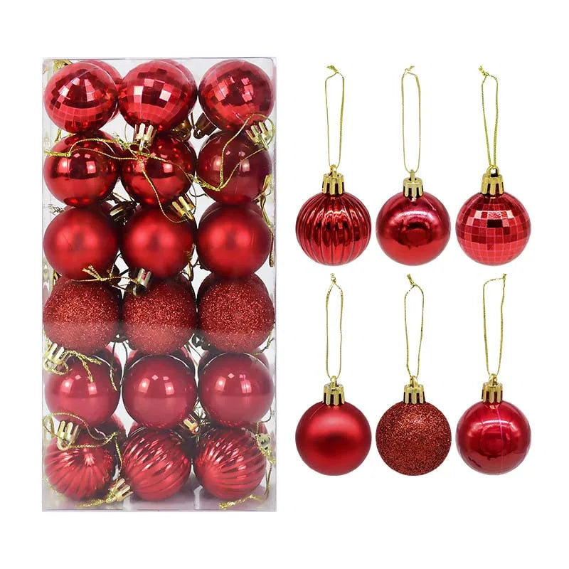 Lot de 36 Mini Boules de Noël