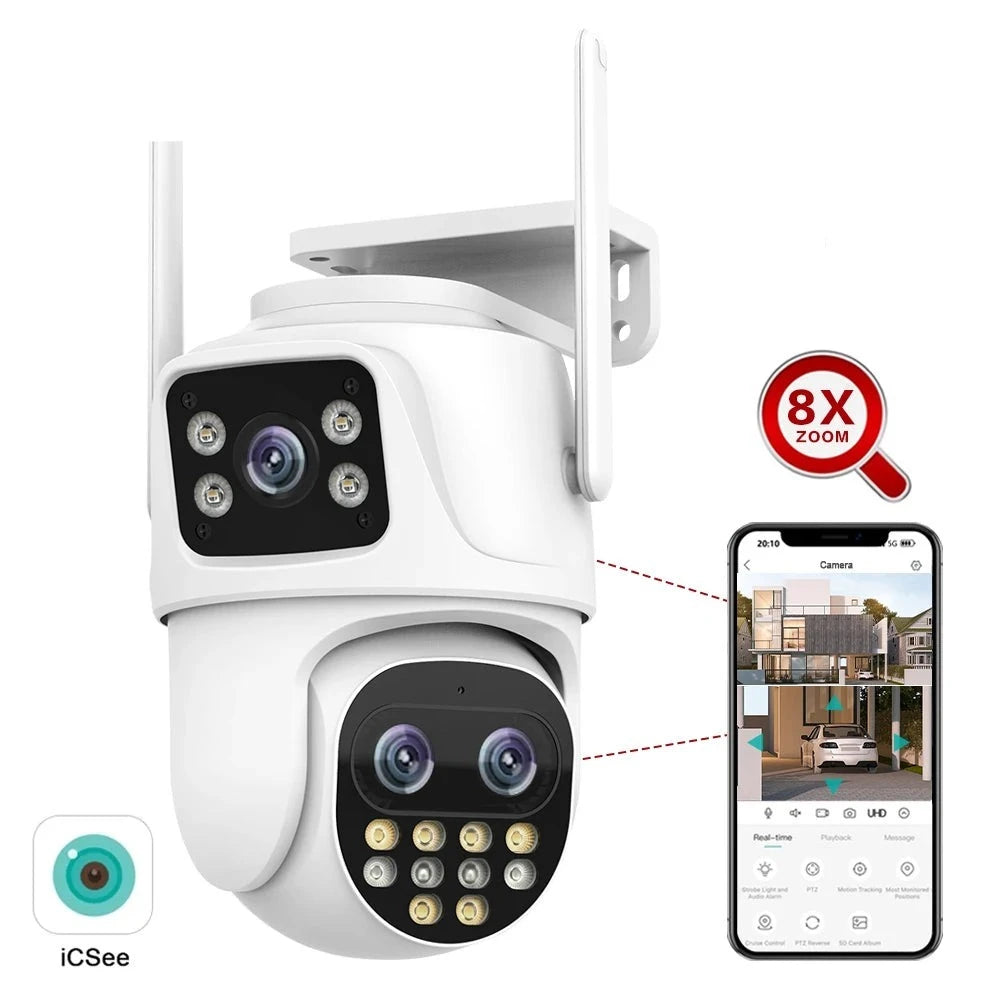 Caméra de suirveillance Extérieure Wifi Rotation 360 - HD 4MP + Carte SD 32Gb OFFERTE