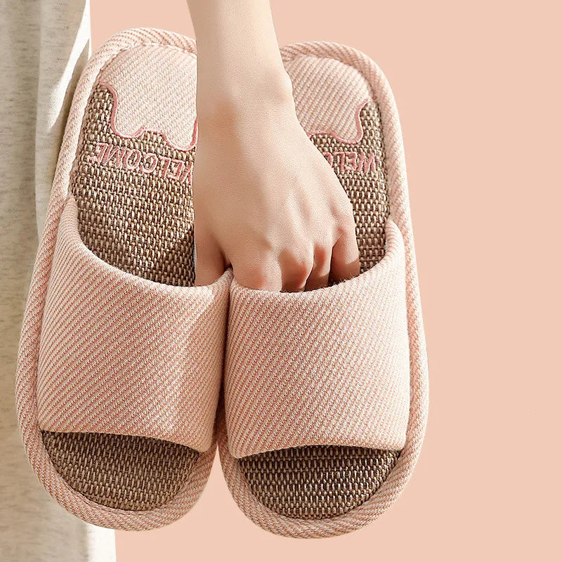 Pantoufles d'intérieur confortables et légères en chanvre - Mixtes