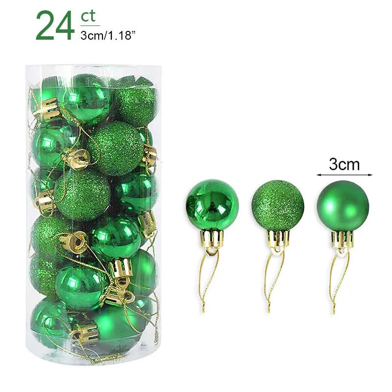 Lot de 36 Mini Boules de Noël