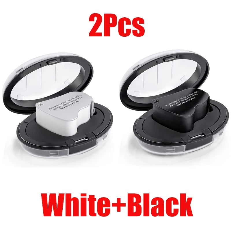 Loupe de Poche de Main 60X + 30X & 2 lumières LED