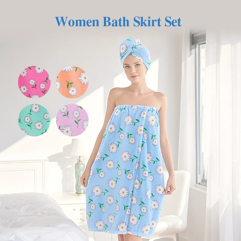 Ensemble 2PCS de Bain - Serviette & Turban en Microfibre ULTRA Absorbande