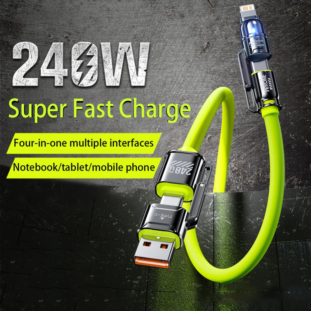 Câble Multi-Charge 4-en-1 Super Rapide 240W