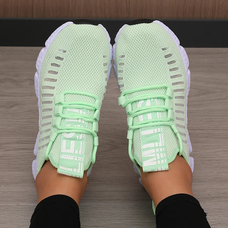 Chaussures de sport femme à plateforme respirantes — confort tendance pour marche et randonnée