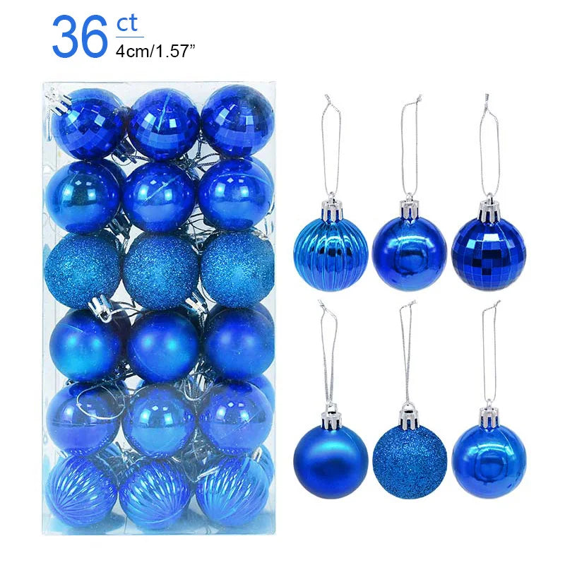 Lot de 36 Mini Boules de Noël