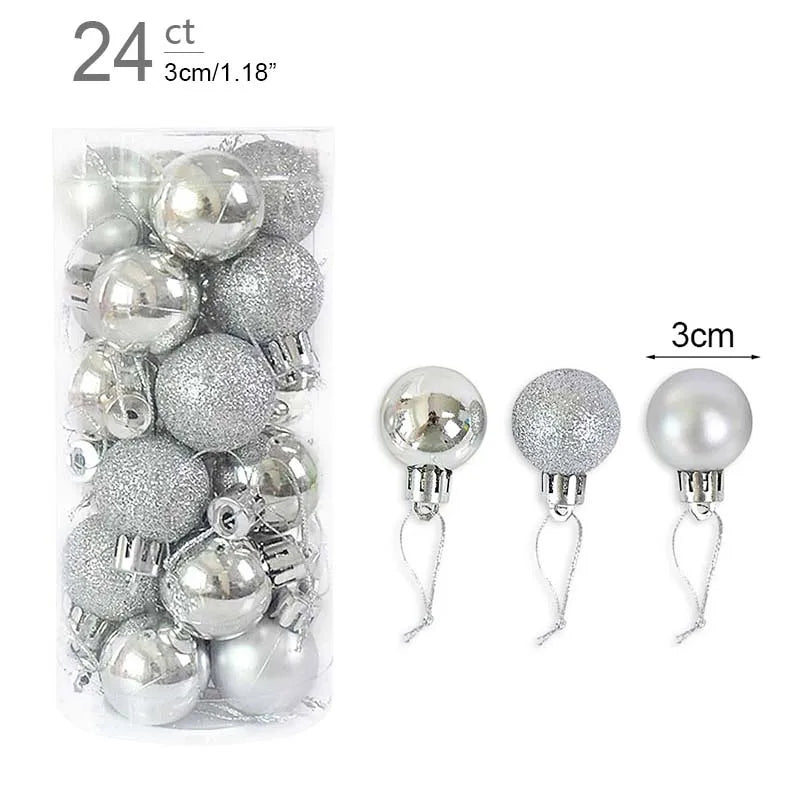 Lot de 36 Mini Boules de Noël