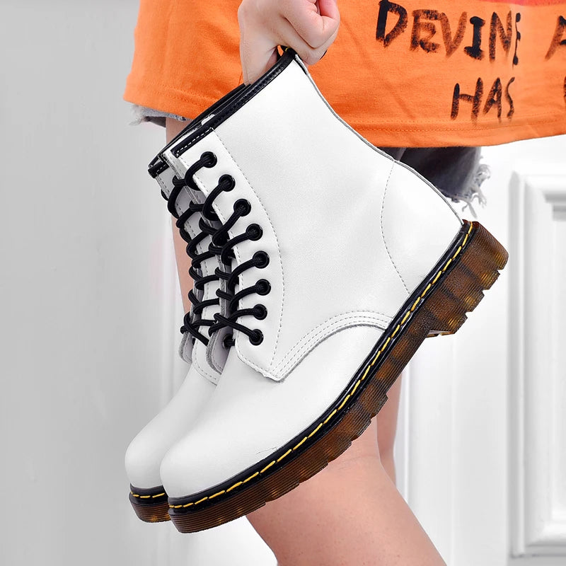 Bottines Rangers à lacets en similicuir - Modèle Mixte
