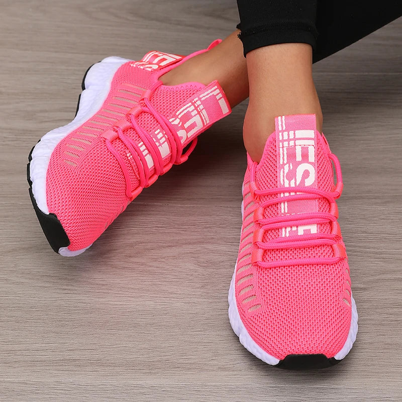 Chaussures de sport femme à plateforme respirantes — confort tendance pour marche et randonnée