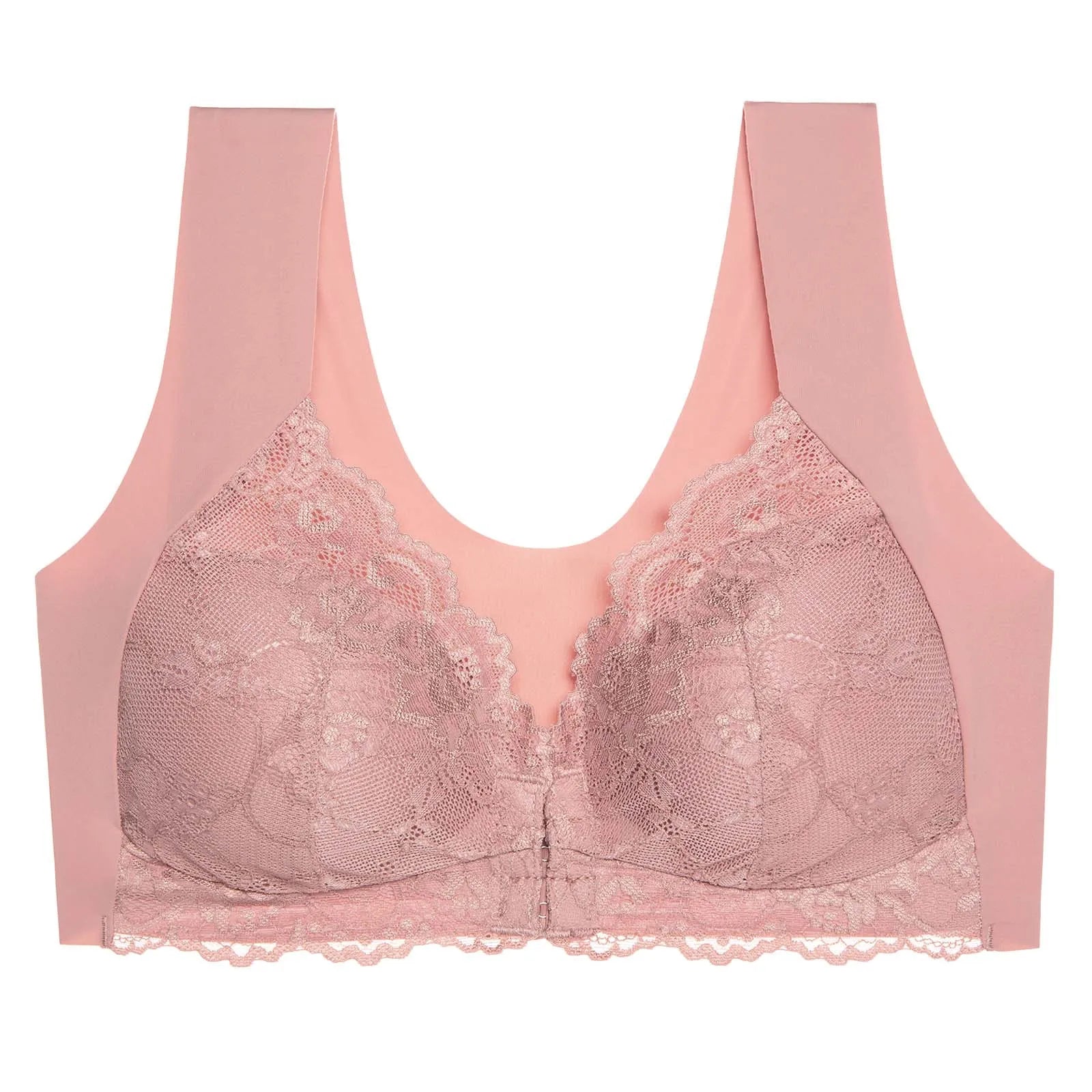 Brassière Soie glacée & Dentelle - Agrafes Avant