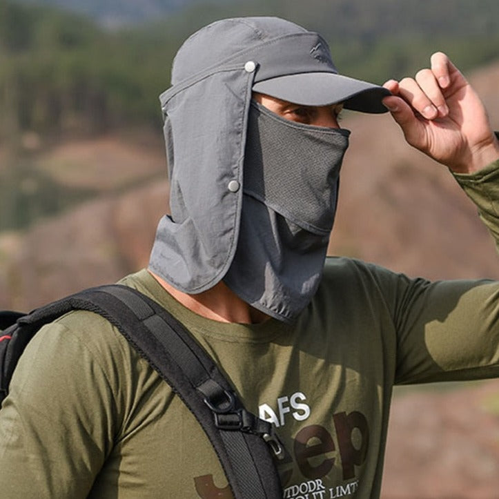 Casquette de randonnée 4 en 1 - Protection intégrale