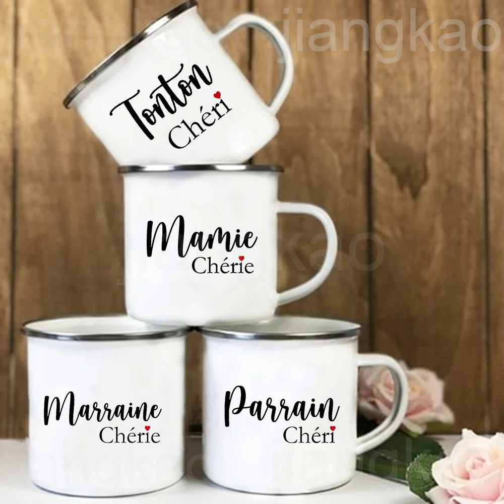 Tasse en Acier Émaillé Message Personnalisé - Idée Cadeau