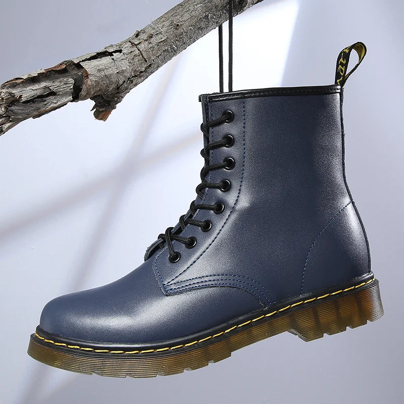 Bottines Rangers à lacets en similicuir - Modèle Mixte
