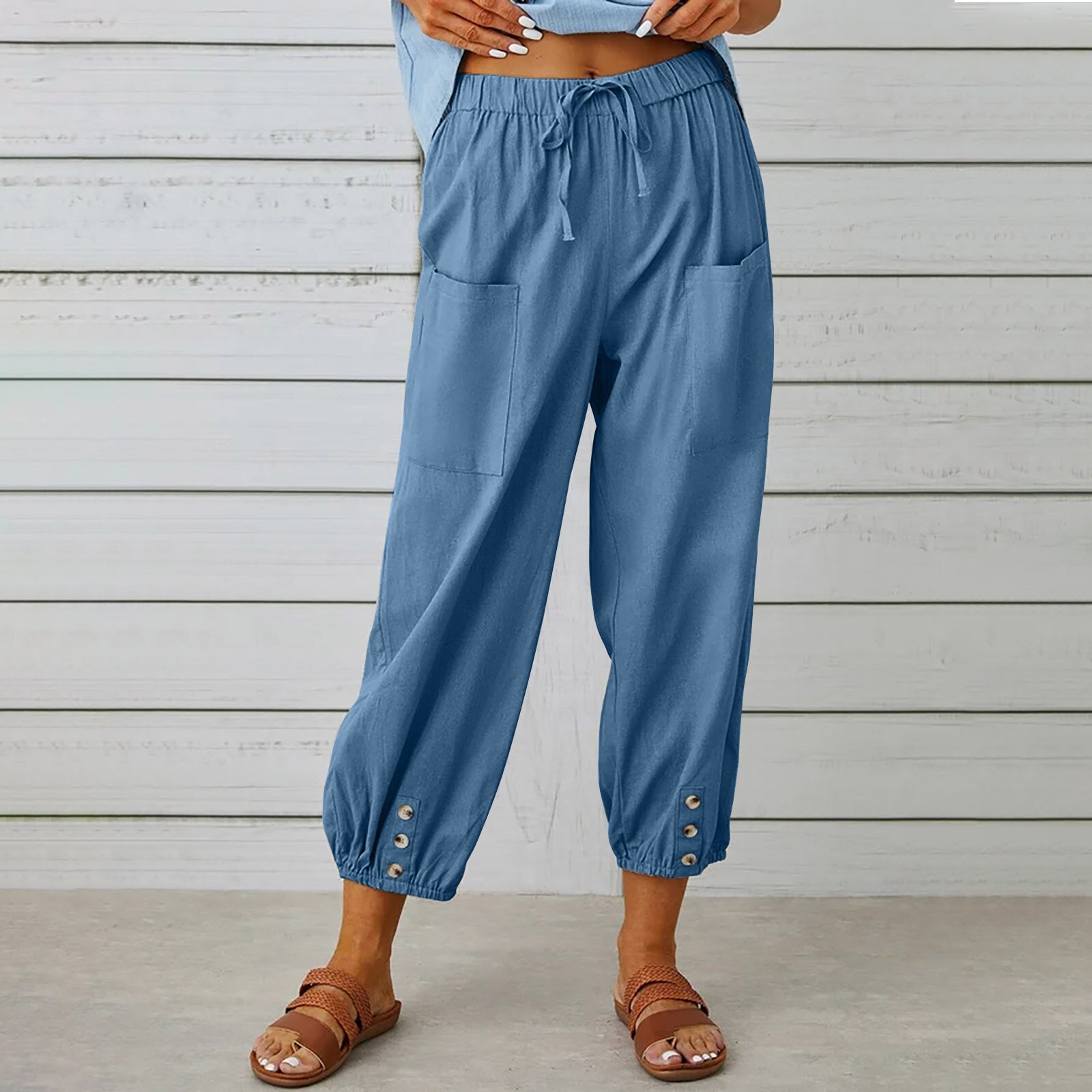 Pantalon ample droit à jambe large pour femmes
