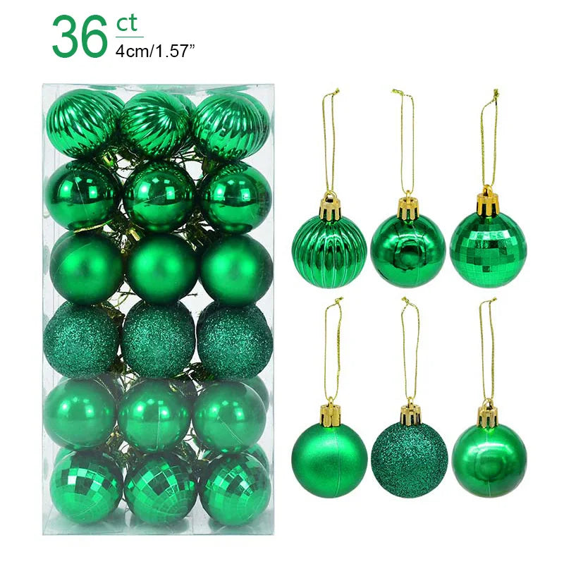 Lot de 36 Mini Boules de Noël
