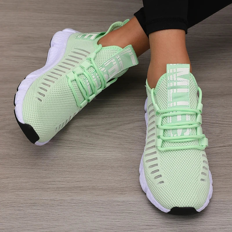 Chaussures de sport femme à plateforme respirantes — confort tendance pour marche et randonnée