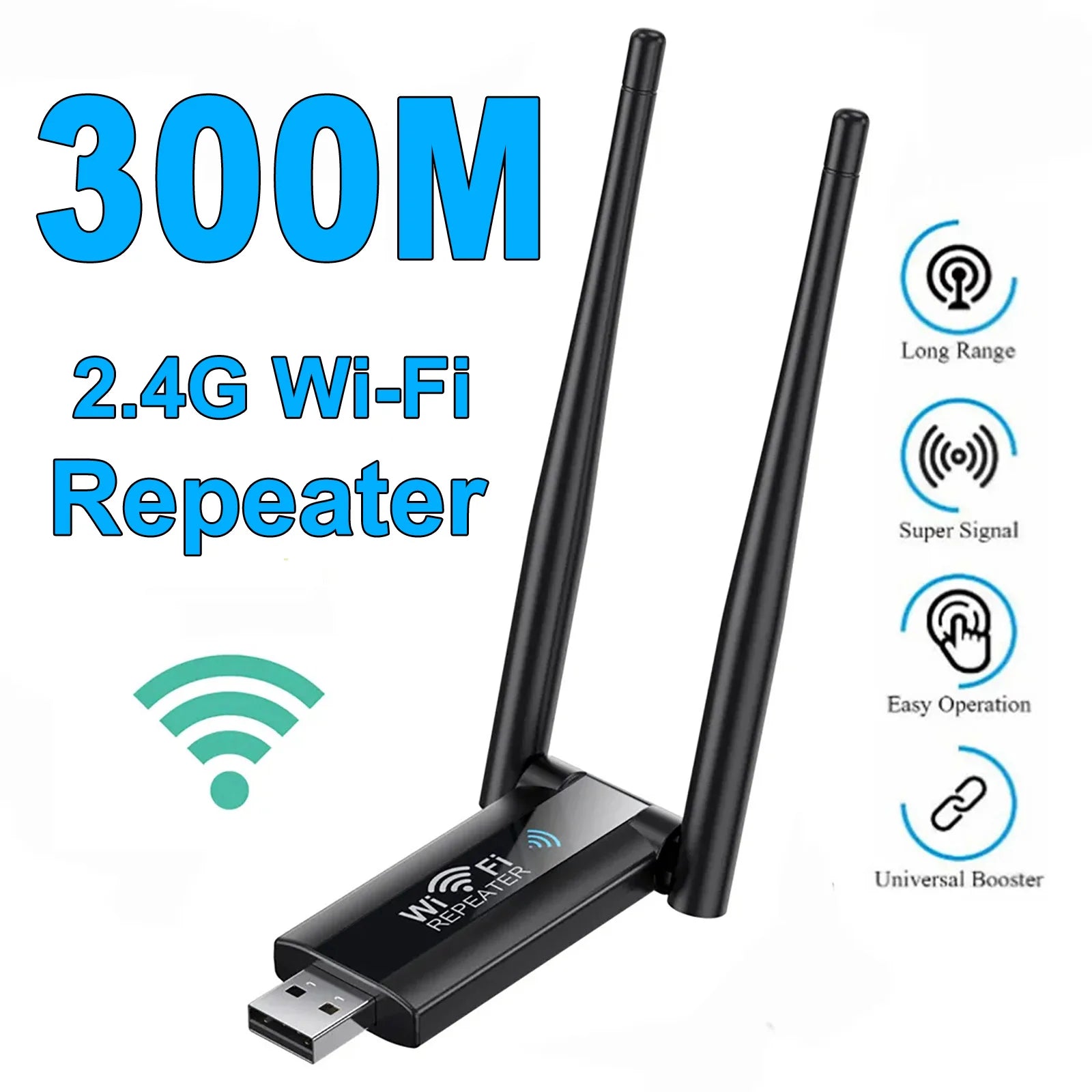 Répéteur WiFi USB sans fil - Jusqu'à 100m de portée !