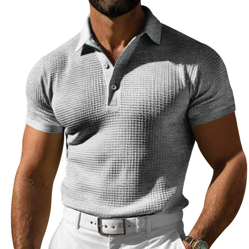 Polo Homme Été 2025 – Tissu Gaufré Respirant