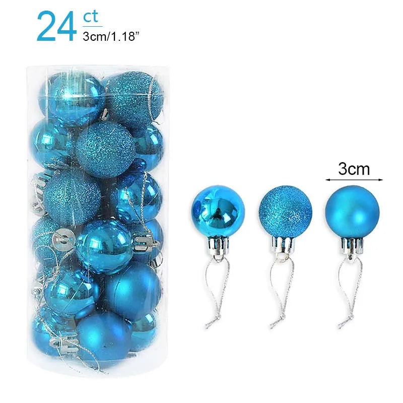 Lot de 36 Mini Boules de Noël