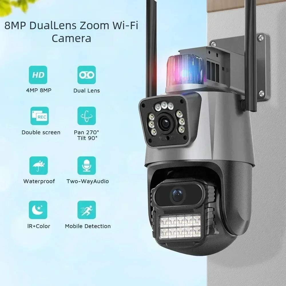 Caméra de surveillance rotative 360° Double Vision HD - Alarme Détection des mouvements