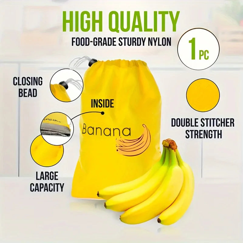 Lot de 2 Sacs de Conservation pour Bananes & Laitue – Pochettes Réutilisables pour Garder les Fruits et Légumes Frais