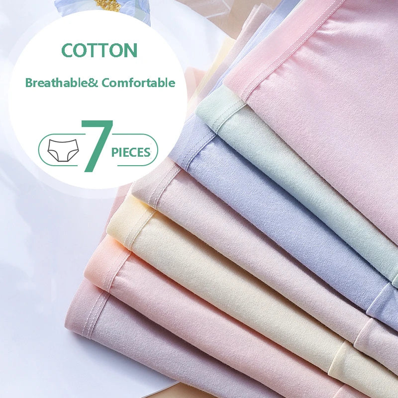 Lot de 7 Culottes en Coton - Couleur Pastel