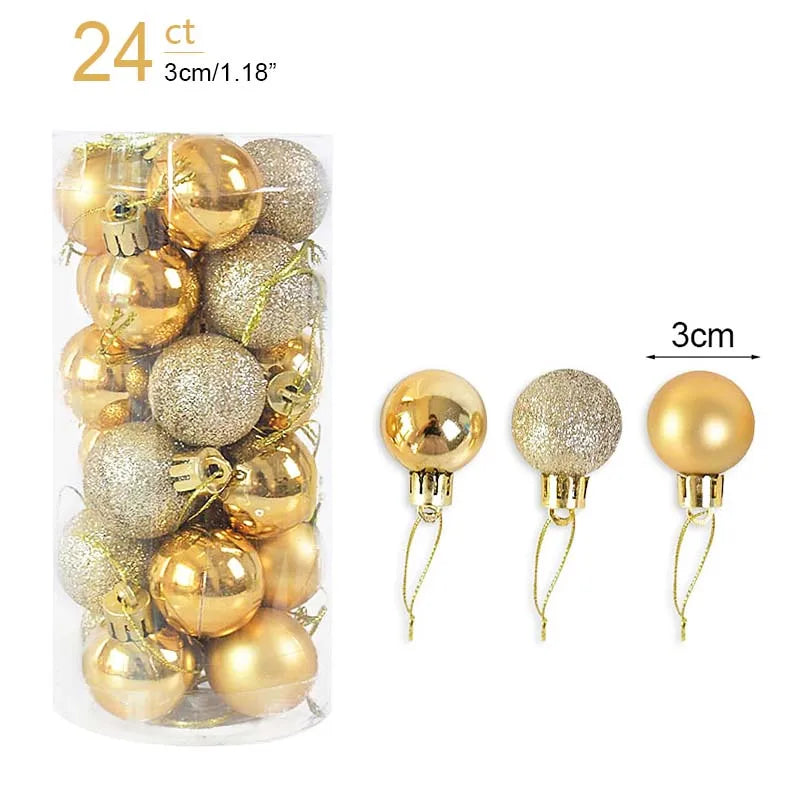 Lot de 36 Mini Boules de Noël