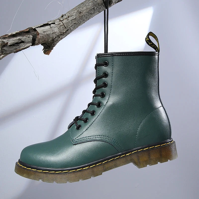 Bottines Rangers à lacets en similicuir - Modèle Mixte