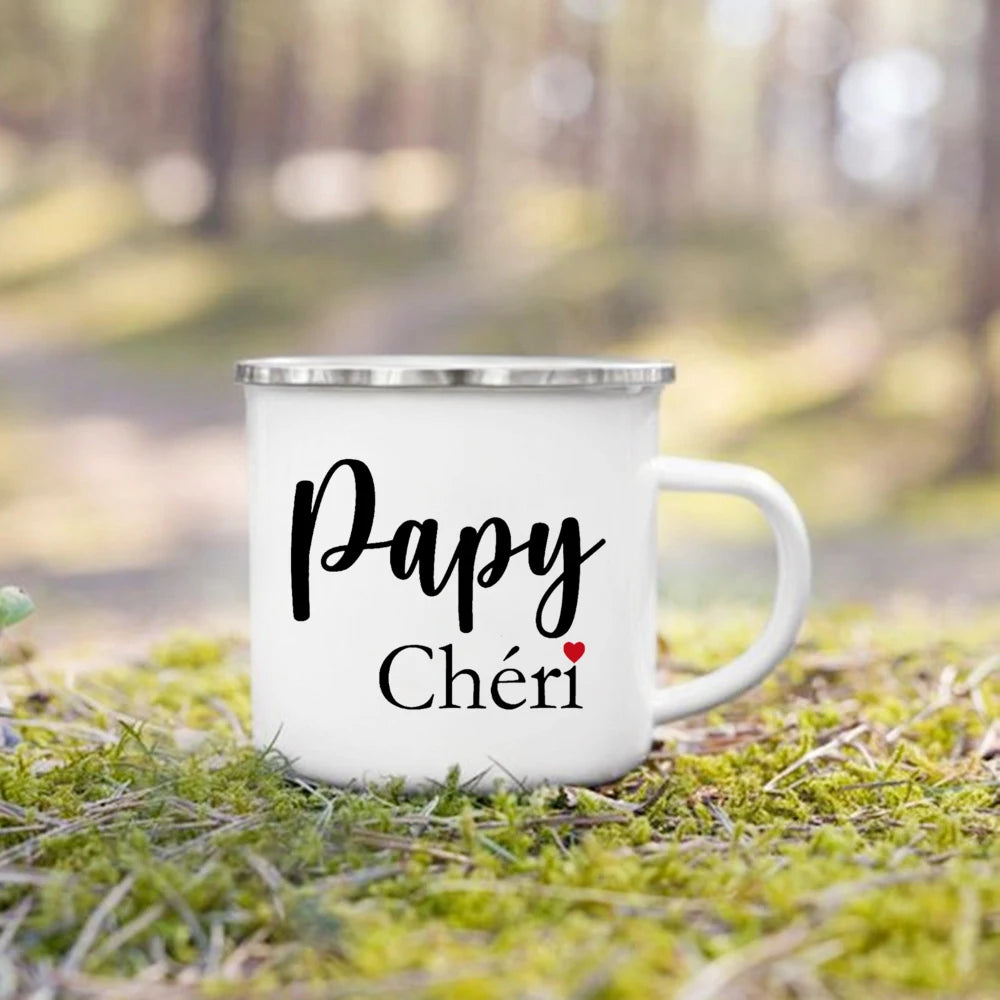 Tasse en Acier Émaillé Message Personnalisé - Idée Cadeau