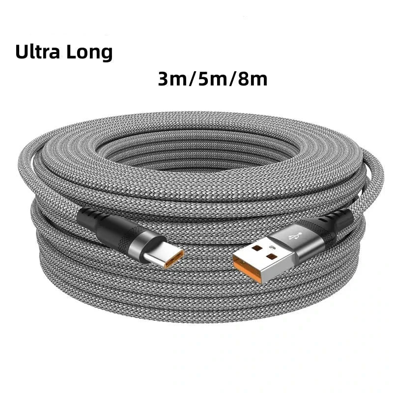 Câble USB tressé Type-C - Jusqu'à 8 mètres !