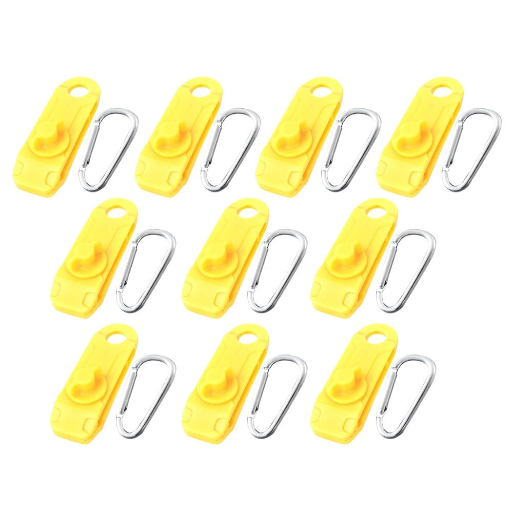 Lot de 10 Clips de bâche et Toile + Mousquetons