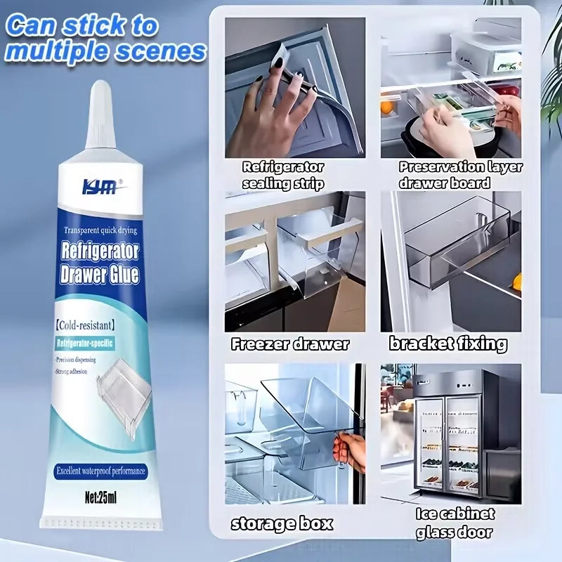 Colle de Réparation pour Réfrigérateur 25 ml – Adhésif Résistant au Froid pour Joints, Plastique et Verre
