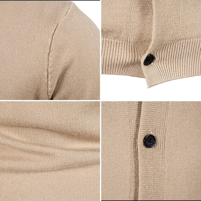 Cardigan fin à col en V pour hommes