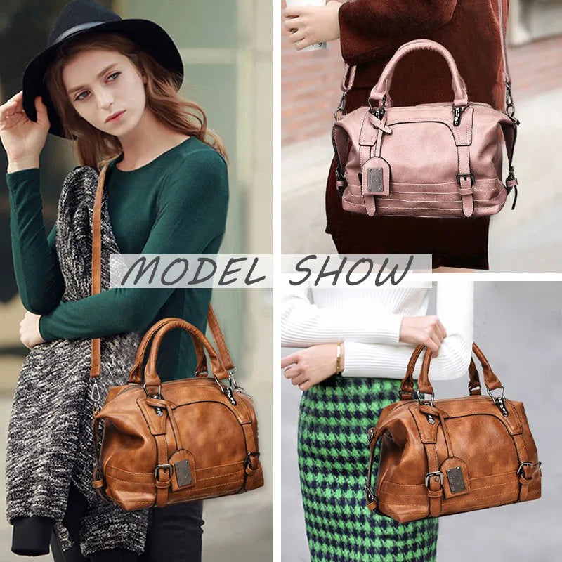 Sac à main vintage en cuir PU